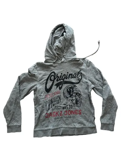 JACK & JONES Kapuzenpullover Herren Originals Gr. 38 Grau Casual
