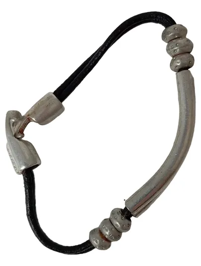 MACA KITZBüHEL Armband Damen Leder Metall Schwarz Elegant 18cm
