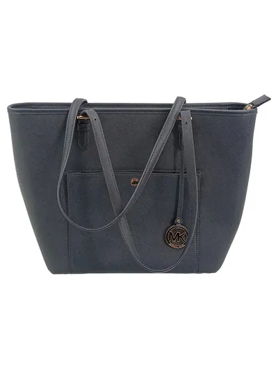 Michael Kors Damen Henkeltasche Tote Bag Leder Blau Navy Shopper