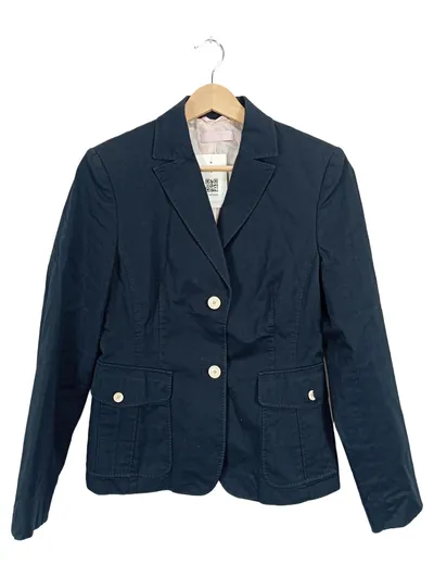 ST.EMILE Blazer Damen Blau Baumwolle Business Klassisch Gr. 36 Langarm