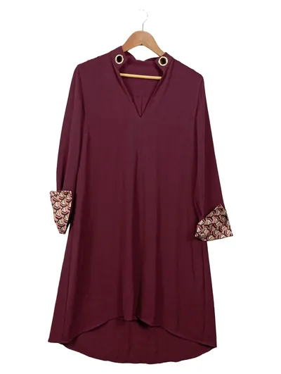 SISLEY Damen Freizeitkleid Gr. 42 Rot Modern Casual