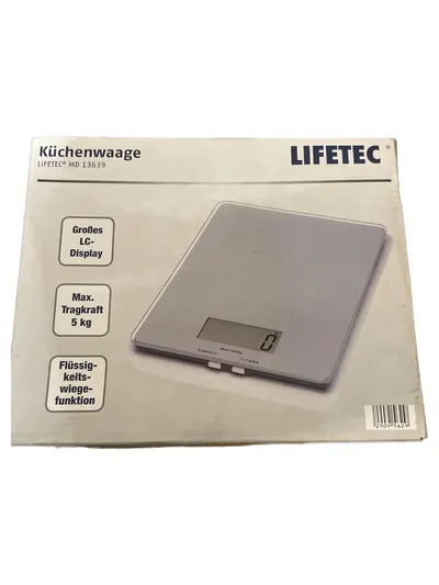 Lifetec Küchenwaage MD 13639 Digital Silber 5kg LCD Display
