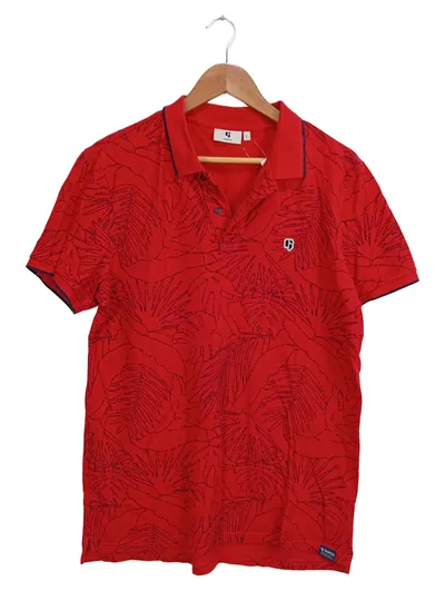GARCIA Herren Poloshirt Rot Gr. 50/L Casual mit floralem Muster