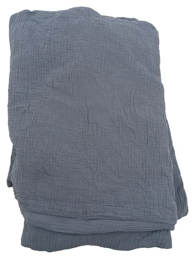 Novitesse Tagesdecke Musselin Baumwolle Blau Grau 200x130 cm Modern
