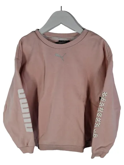 PUMA Mädchen Sweatshirt Pullover Rosa Gr. 128 Langarm Logo Sport