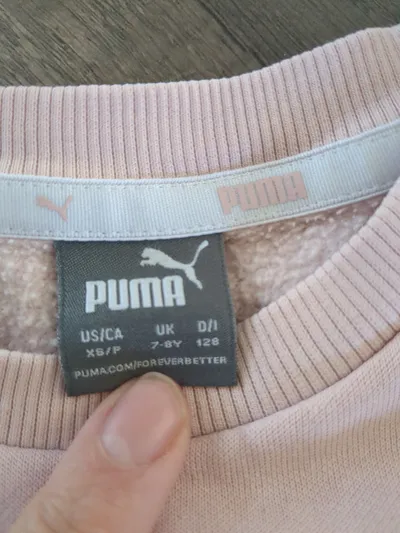 PUMA Mädchen Sweatshirt Pullover Rosa Gr. 128 Langarm Logo Sport
