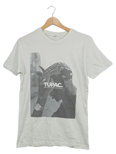 Mister Tee Tupac T-Shirt Herren Gr. S Weiß Hip Hop Rap Fanshirt