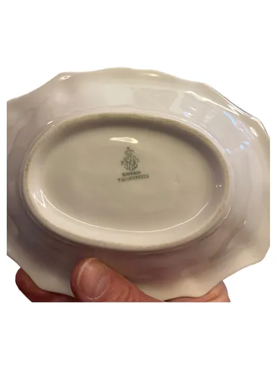 Tirschenreuth Bavaria Porzellan Dekoschale Blumenmuster Vintage Weiß