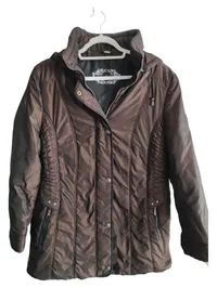 Barbara Lebek Damen Steppmantel Gr. 42/XL Braun Casual Outdoor 1