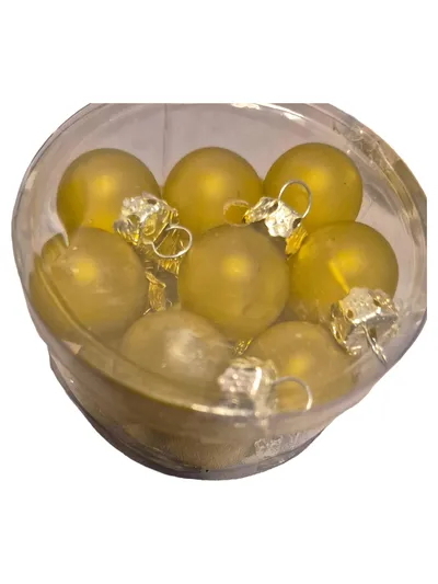 Bavaria Mini Weihnachtsbaumkugeln 12 Stk. Gelb Kunststoff 2cm