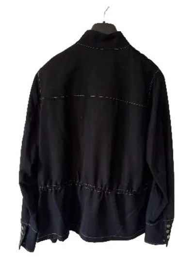 NÜ Denmark Damen Pullover Shirt Stehkragen Tunnelzug Gr. M Schwarz