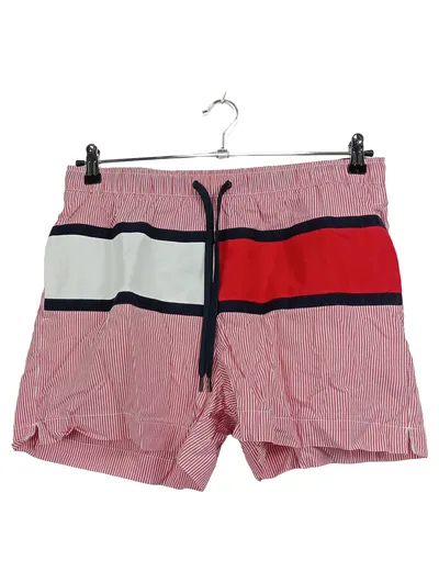 Tommy Hilfiger Herren Badeshorts Gr. 50 L Rot Gestreift Farbblock