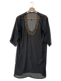 Anne L. Tunikakleid Damen S/36 Schwarz Gold Pailletten Transparent 1