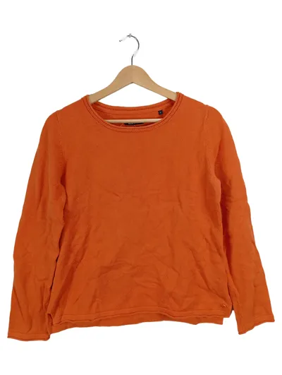 Marc O'Polo Damen Pullover Langarm Uni Orange Gr. S Baumwolle Wolle