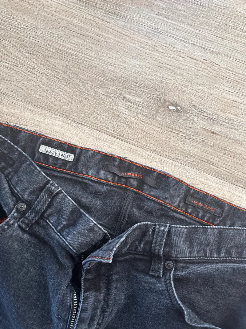 ALBERTO Herren Jeans Regular Slim Fit Luxury T400 Grau W35/L30 3