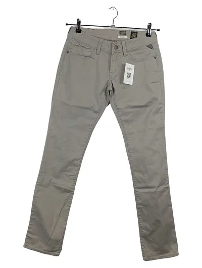 Replay Blondy Stoffhose Damen W28 L32 Beige Baumwolle Stretch