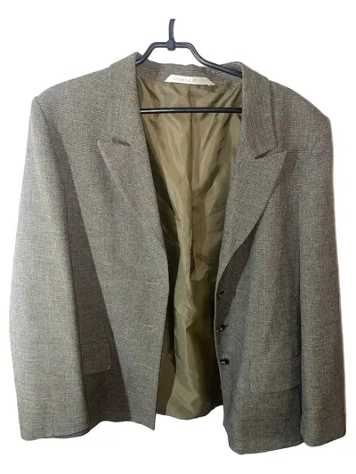Marks & Spencer Sakko Herren Gr. 46 Braun Kariert Klassischer Blazer