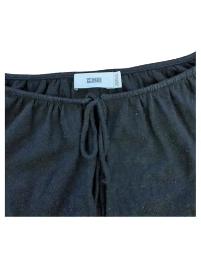 CLOSED Damen Shirt XXS Schwarz Baumwolle Viskose Bindedetail Locker