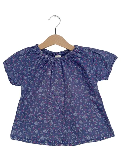 ALANA Mädchen Bluse Gr. 98 Blau Blumenmuster Bio-Baumwolle