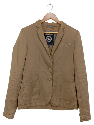 Napapijri Damen Blazer Leinen Gr. 40 Beige Casual Jacke