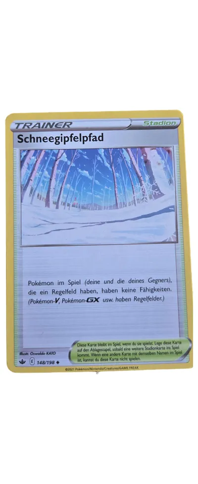 Pokémon Schneegipfelpfad 148/198 Trainer Stadion Karte Deutsch