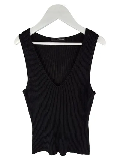 Strenesse Gabriele Strehle Damen Top Rippstrick Schwarz Gr. 36/S