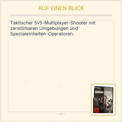 Tom Clancy's Rainbow Six Siege PC DVD-ROM Ubisoft Actionspiel USK 18