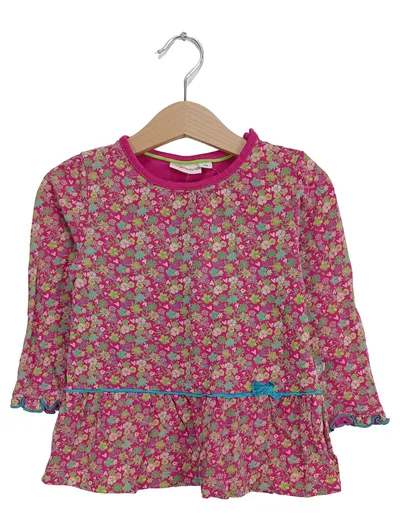 Liegelind Mädchen Bluse Gr. 86 Rosa Blumenmuster Langarm Baumwolle
