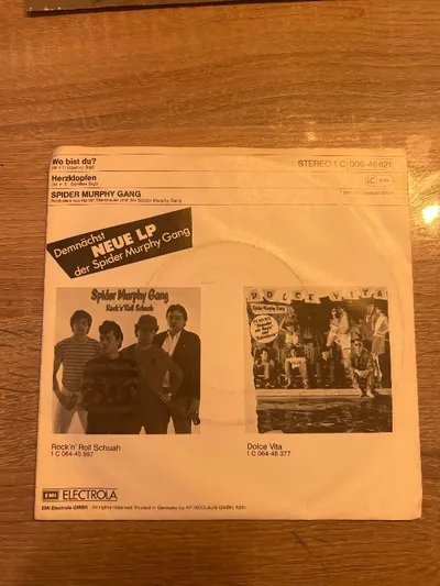 Spider Murphy Gang Wo bist du?, Herzklopfen Vinyl Single EMI Electrola