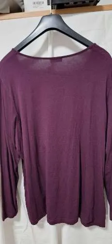 Gerry Weber Edition Damen Langarmshirt Gr. 46 Lila Stern Pailletten