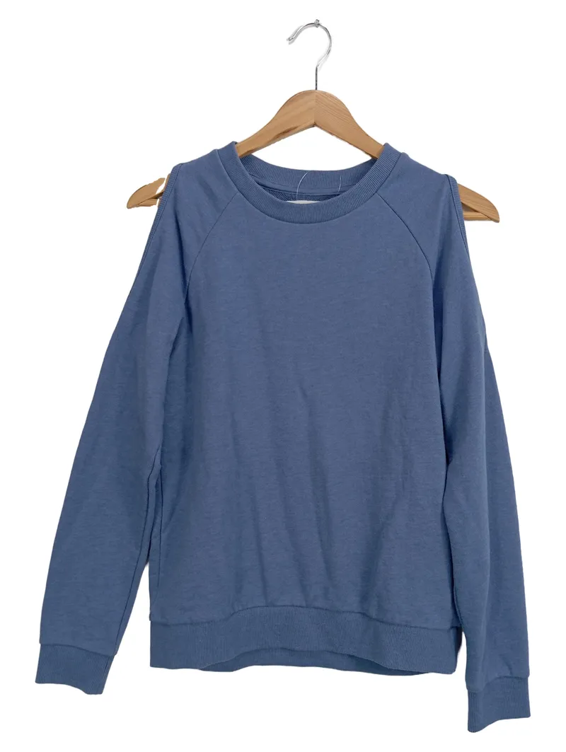 Costes Blue Damen Pullover Cold Shoulder Cut-Out Blau Gr. XS 34 1
