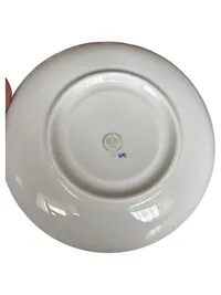 Bing & Grøndahl Musselmalet Gerippt Unterteller Porzellan Weiß 18 cm 2