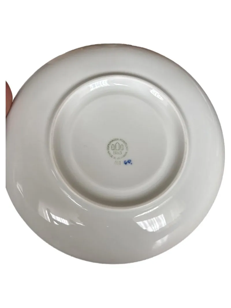 Bing & Grøndahl Musselmalet Gerippt Unterteller Porzellan Weiß 18 cm 2
