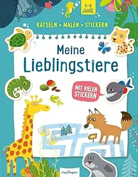 Esslinger Activity Buch Meine Lieblingstiere Rätseln Malen Stickern 4-6 Jahre