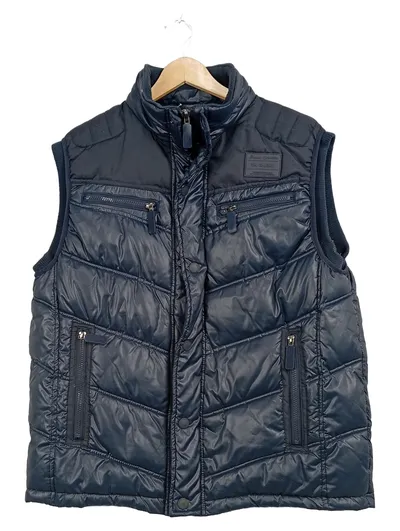 Tom Tompson Herren Steppweste Weste Blau Gr. XL Polyester Outdoor