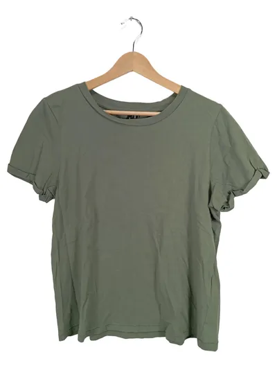 Vero Moda Damen T-Shirt Basic Oliv Gr. L Kurzarm 100% Baumwolle