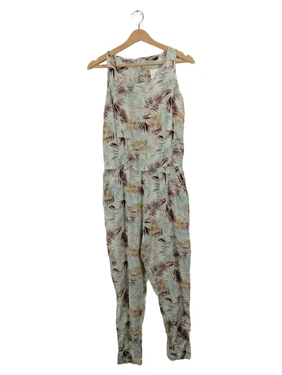 ONLY Damen Jumpsuit Gr. 36/S Palmenmuster Beige Viskose Overall