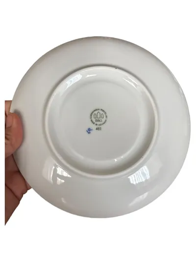 Bing & Grøndahl Musselmalet Unterteller 18cm Porzellan Klassisch Weiß 481