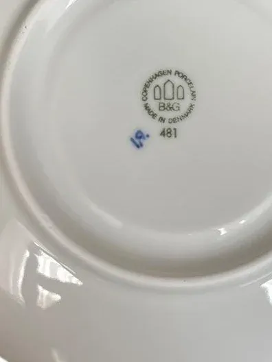 Bing & Grøndahl Musselmalet Unterteller 18cm Porzellan Klassisch Weiß 481 4