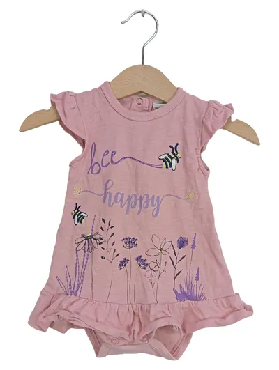Topomini Baby Body Kleid Mädchen Gr. 62/68 Rosa Bee Happy Bienen