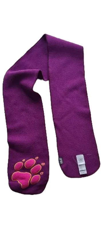 Jack Wolfskin Kinder Schal Fleece Lila Tiermotiv Applikation Stickerei 130cm