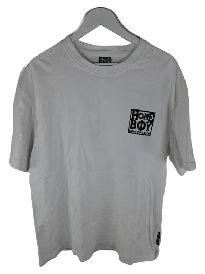 Homeboy T-Shirt Herren Gr. M Weiß Logo Print Streetwear Baumwolle