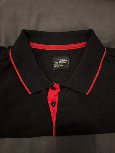 James & Nicholson Herren Poloshirt Kurzarm Baumwolle Uni Schwarz L