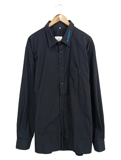 BUNGERT Business Hemd Herren Gr. 50/L Schwarz Langarm Baumwolle