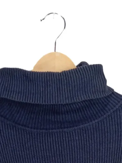 Feentraum Damen Pullover Rollkragen Rippstrick Blau L