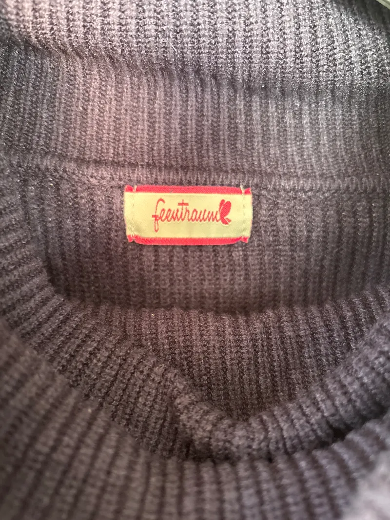 Feentraum Damen Pullover Rollkragen Rippstrick Blau L 4