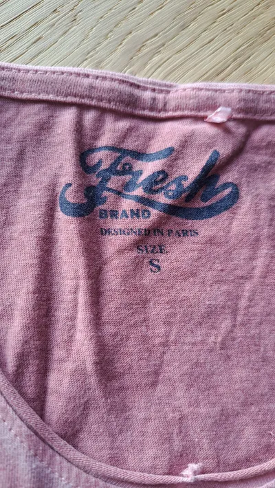Fresh Brand Herren T-Shirt Rosa Gr. S Brusttasche Casual Baumwolle
