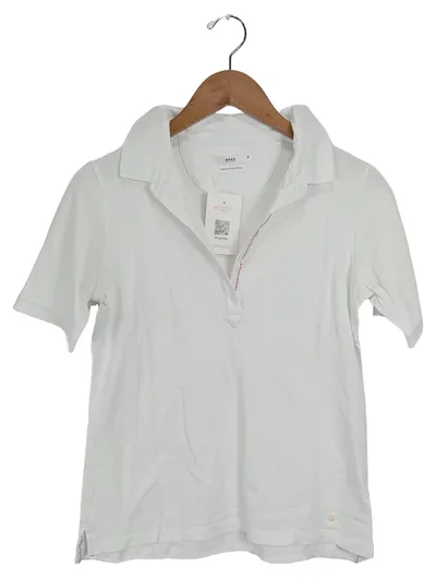 BRAX Damen Poloshirt Gr. 38 weiß Casual