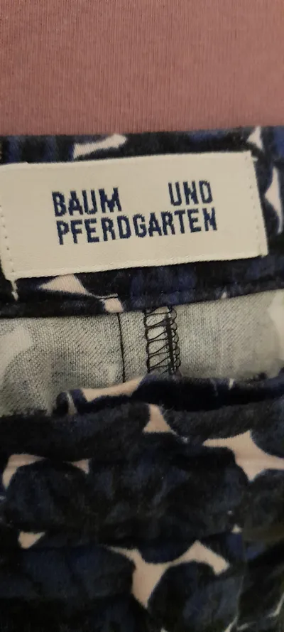 Baum und Pferdgarten Stoffhose Damen Gr. 40 Blau Floral Baumwolle