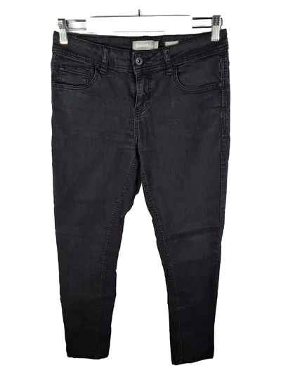 Bench. Damen Skinny Jeans Schwarz W28/L30 Stretch Slim Fit